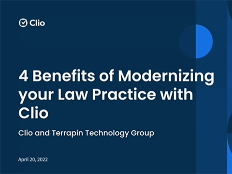 4 Benefits of Modernizing your Law Practice with Clio Webinar Wednesday with Joseph O'Donnell